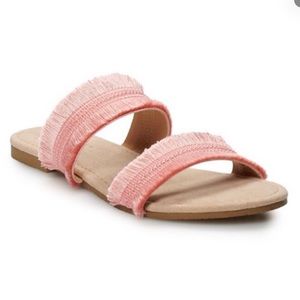 LC Lauren Conrad Coffee Fringe Sandal (8/9)